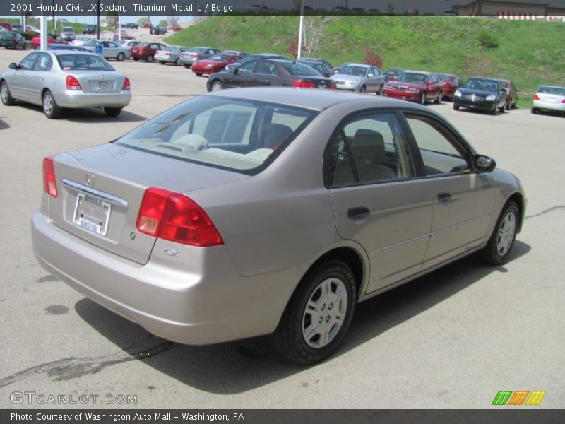 Titanium Metallic / Beige 2001 Honda Civic LX Sedan
