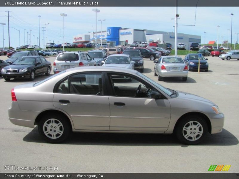 Titanium Metallic / Beige 2001 Honda Civic LX Sedan