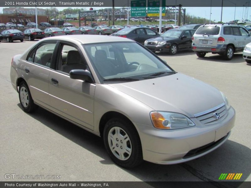 Titanium Metallic / Beige 2001 Honda Civic LX Sedan