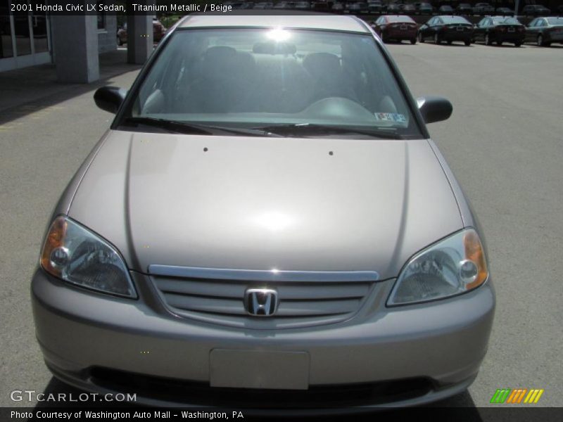 Titanium Metallic / Beige 2001 Honda Civic LX Sedan