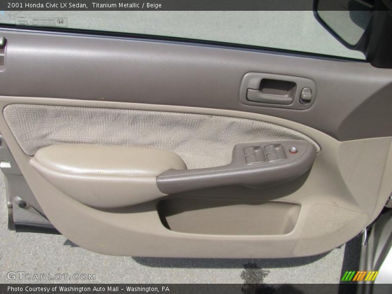 Titanium Metallic / Beige 2001 Honda Civic LX Sedan
