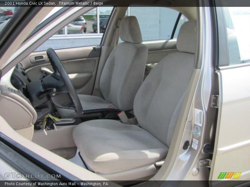 Titanium Metallic / Beige 2001 Honda Civic LX Sedan