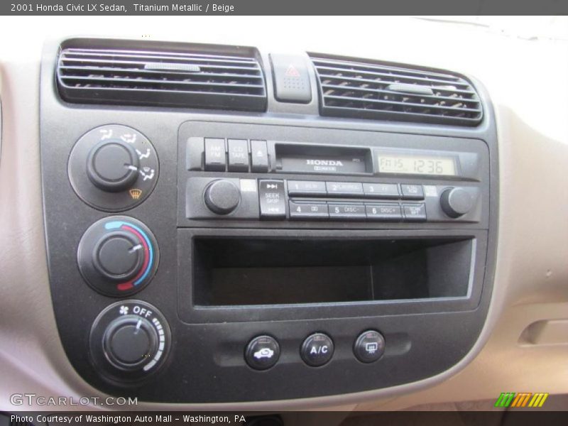 Titanium Metallic / Beige 2001 Honda Civic LX Sedan