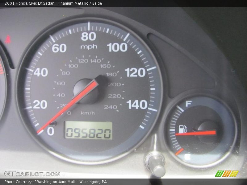 Titanium Metallic / Beige 2001 Honda Civic LX Sedan