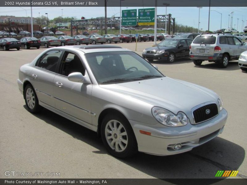 Brilliant Silver / Black 2002 Hyundai Sonata GLS V6