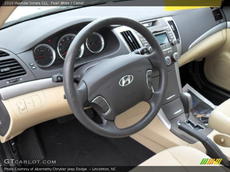 Pearl White / Camel 2010 Hyundai Sonata GLS