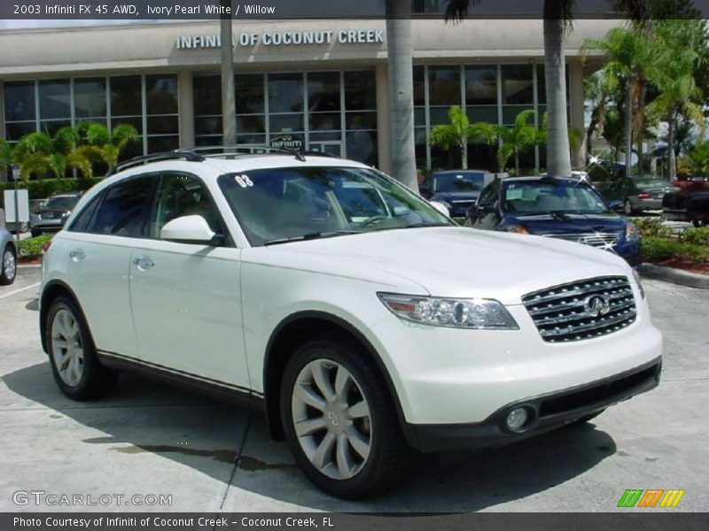 Ivory Pearl White / Willow 2003 Infiniti FX 45 AWD