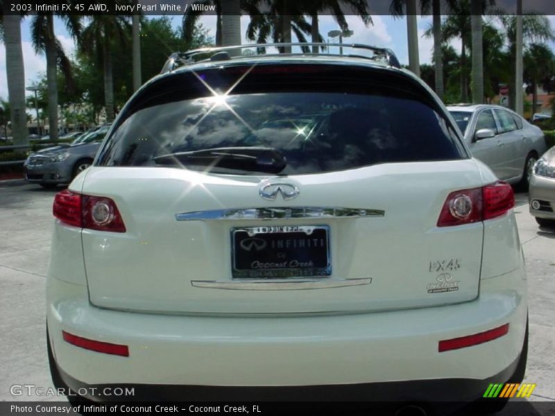 Ivory Pearl White / Willow 2003 Infiniti FX 45 AWD