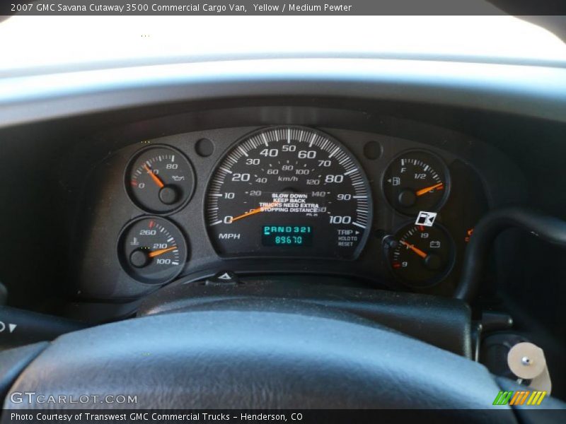 Yellow / Medium Pewter 2007 GMC Savana Cutaway 3500 Commercial Cargo Van