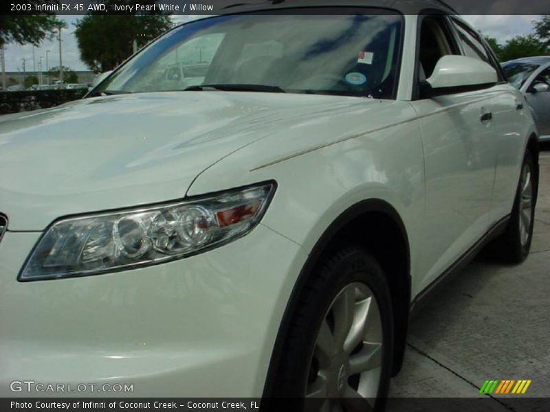 Ivory Pearl White / Willow 2003 Infiniti FX 45 AWD