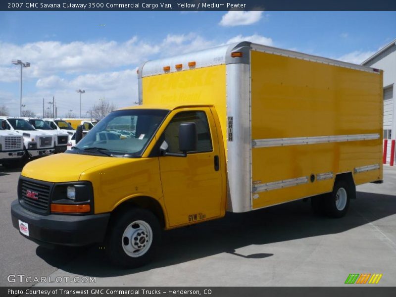 Yellow / Medium Pewter 2007 GMC Savana Cutaway 3500 Commercial Cargo Van
