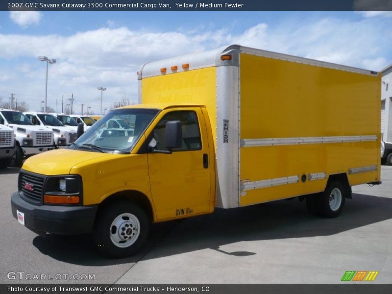 Yellow / Medium Pewter 2007 GMC Savana Cutaway 3500 Commercial Cargo Van
