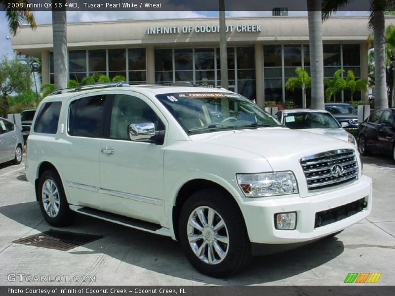 Tuscan Pearl White / Wheat 2008 Infiniti QX 56 4WD