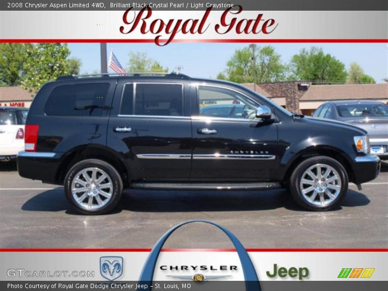 Brilliant Black Crystal Pearl / Light Graystone 2008 Chrysler Aspen Limited 4WD