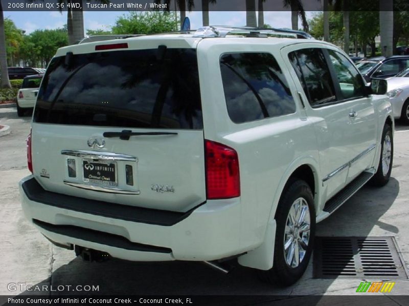 Tuscan Pearl White / Wheat 2008 Infiniti QX 56 4WD