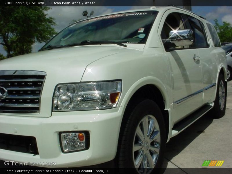 Tuscan Pearl White / Wheat 2008 Infiniti QX 56 4WD