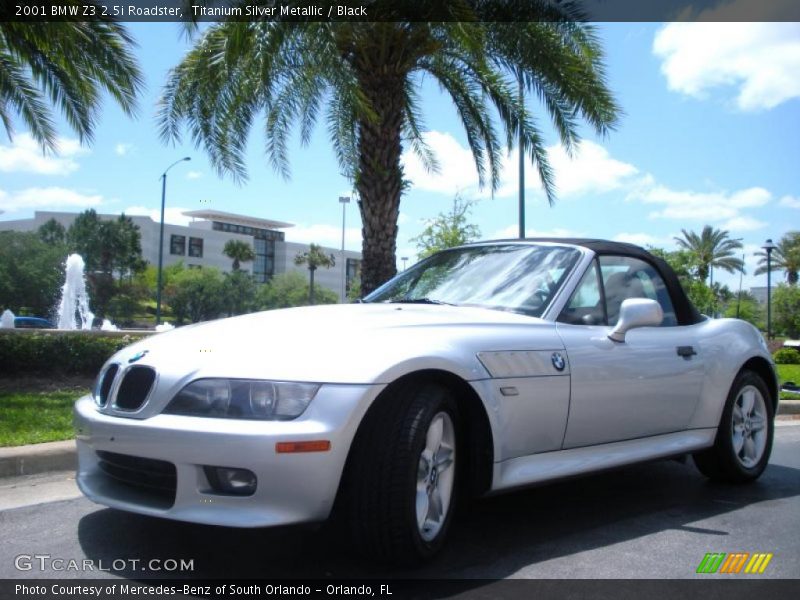Titanium Silver Metallic / Black 2001 BMW Z3 2.5i Roadster