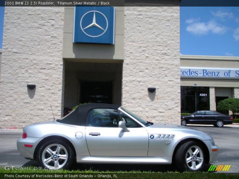 Titanium Silver Metallic / Black 2001 BMW Z3 2.5i Roadster