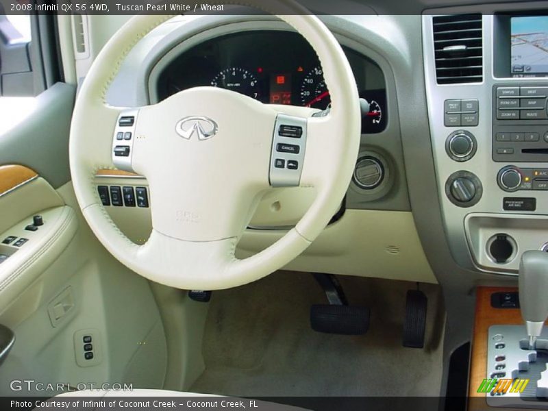 Tuscan Pearl White / Wheat 2008 Infiniti QX 56 4WD
