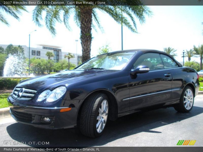 Capri Blue Metallic / Stone 2007 Mercedes-Benz CLK 350 Cabriolet