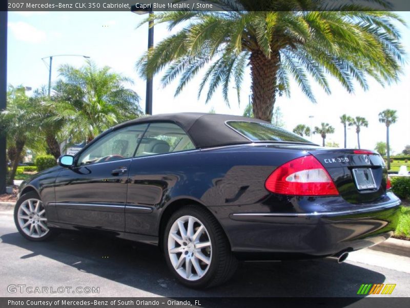 Capri Blue Metallic / Stone 2007 Mercedes-Benz CLK 350 Cabriolet