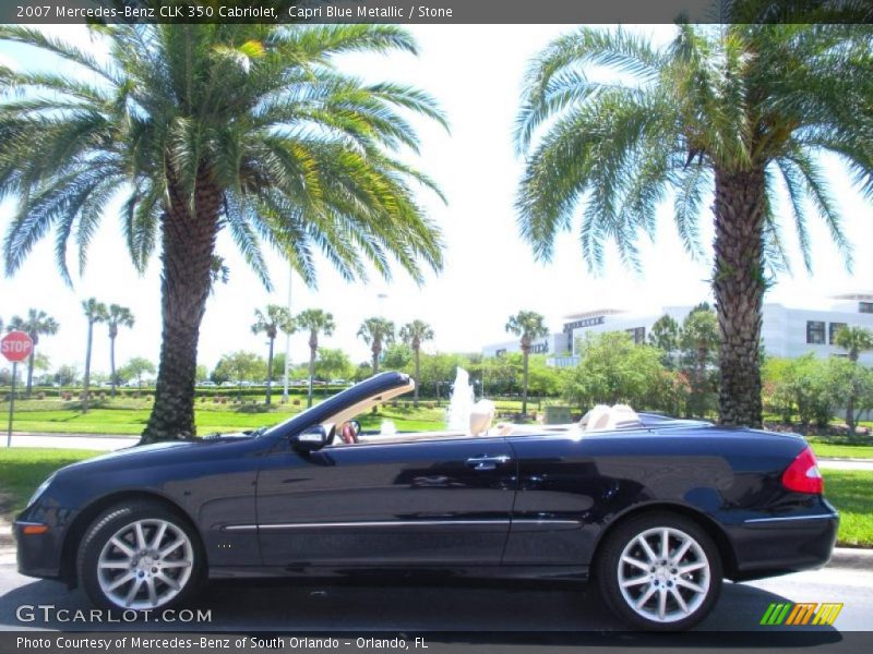 Capri Blue Metallic / Stone 2007 Mercedes-Benz CLK 350 Cabriolet