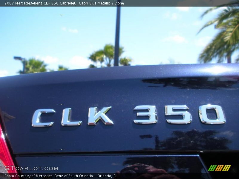 Capri Blue Metallic / Stone 2007 Mercedes-Benz CLK 350 Cabriolet