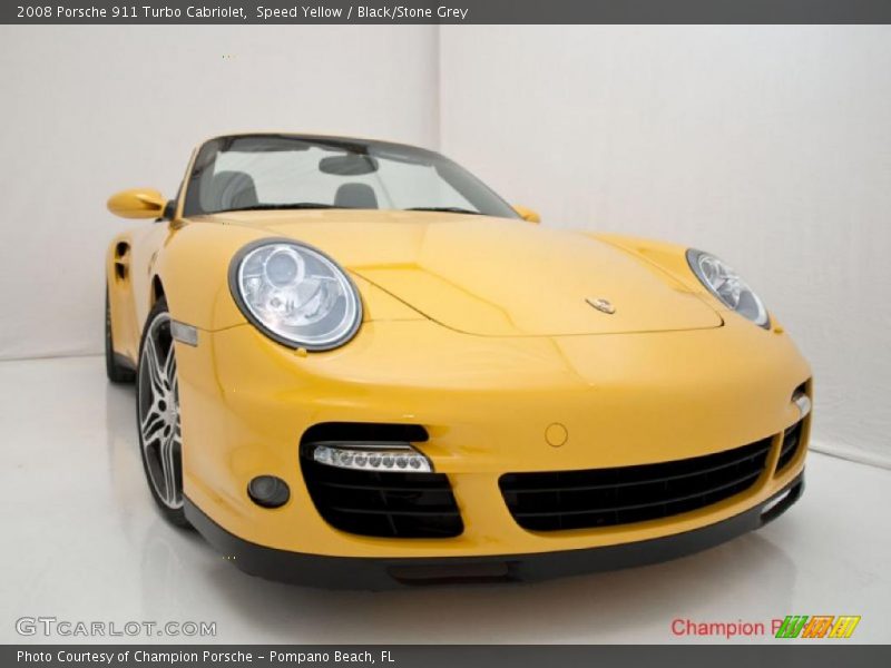Speed Yellow / Black/Stone Grey 2008 Porsche 911 Turbo Cabriolet
