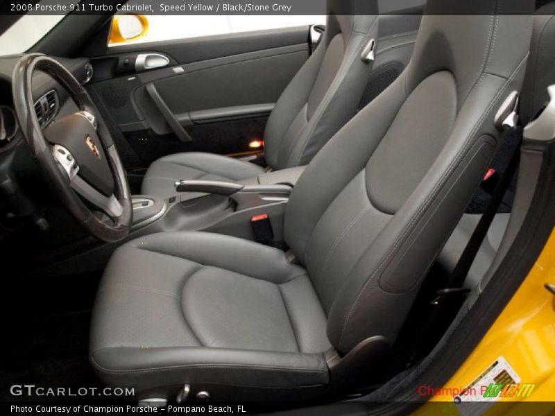 Speed Yellow / Black/Stone Grey 2008 Porsche 911 Turbo Cabriolet