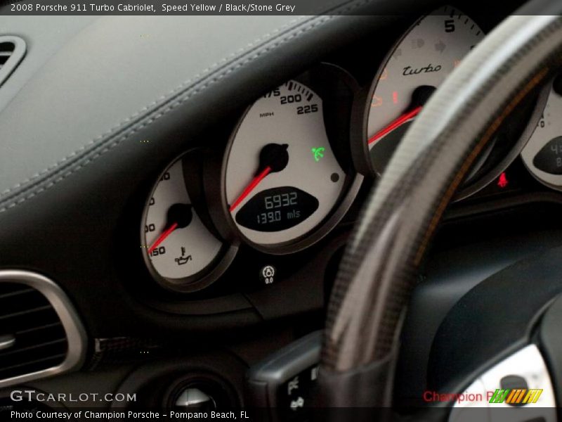 Speed Yellow / Black/Stone Grey 2008 Porsche 911 Turbo Cabriolet