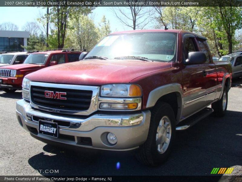 Sport Dark Red Metallic / Ebony Black/Light Cashmere 2007 GMC Sierra 1500 Classic SLT Extended Cab 4x4