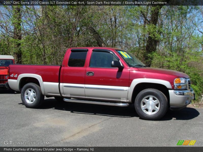 Sport Dark Red Metallic / Ebony Black/Light Cashmere 2007 GMC Sierra 1500 Classic SLT Extended Cab 4x4