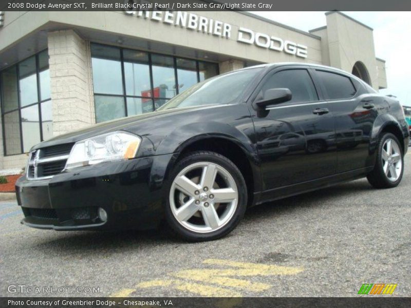 Brilliant Black Crystal Pearl / Dark Slate Gray/Light Slate Gray 2008 Dodge Avenger SXT