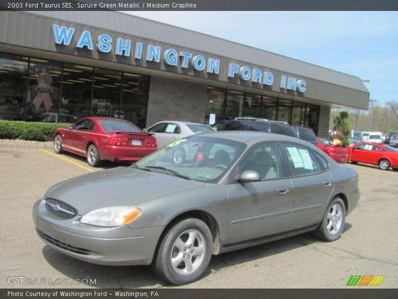 Spruce Green Metallic / Medium Graphite 2003 Ford Taurus SES