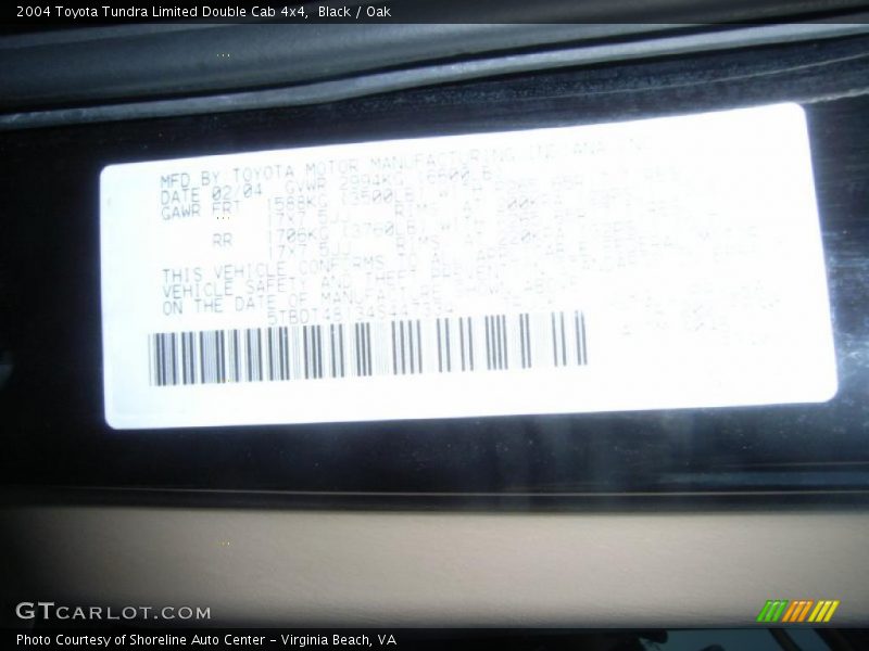 Black / Oak 2004 Toyota Tundra Limited Double Cab 4x4
