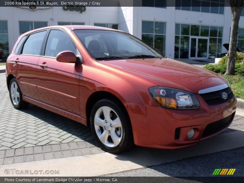 Electric Orange / Gray 2008 Kia Spectra 5 SX Wagon
