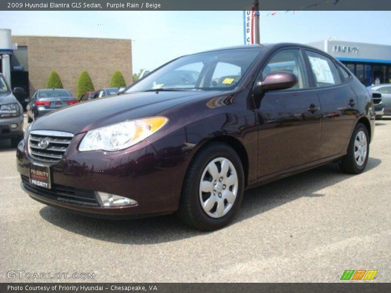 Purple Rain / Beige 2009 Hyundai Elantra GLS Sedan