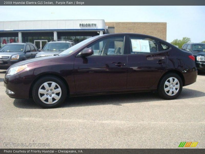 Purple Rain / Beige 2009 Hyundai Elantra GLS Sedan