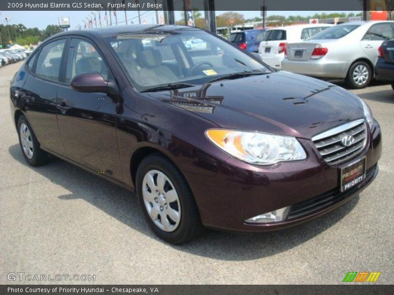 Purple Rain / Beige 2009 Hyundai Elantra GLS Sedan