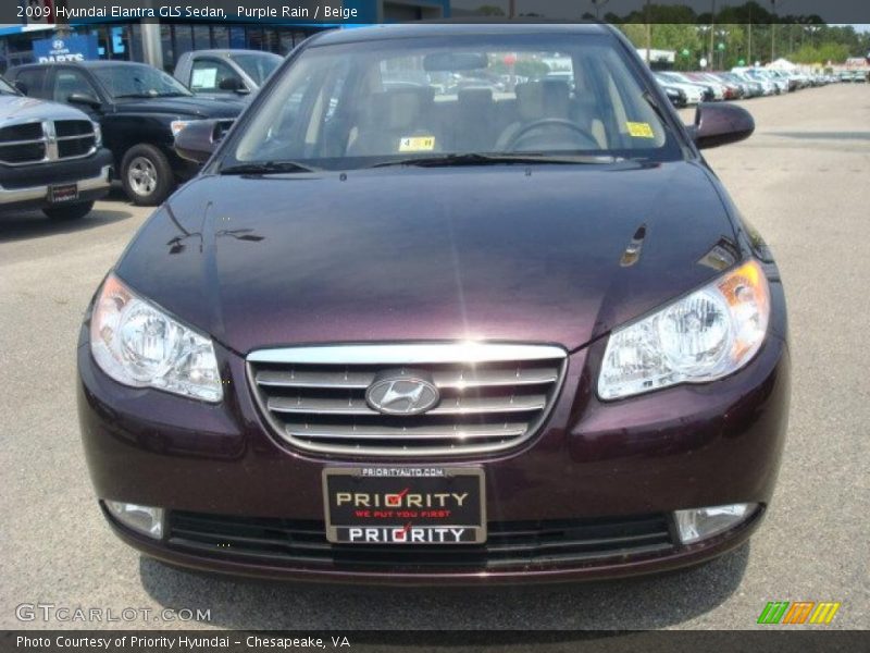 Purple Rain / Beige 2009 Hyundai Elantra GLS Sedan
