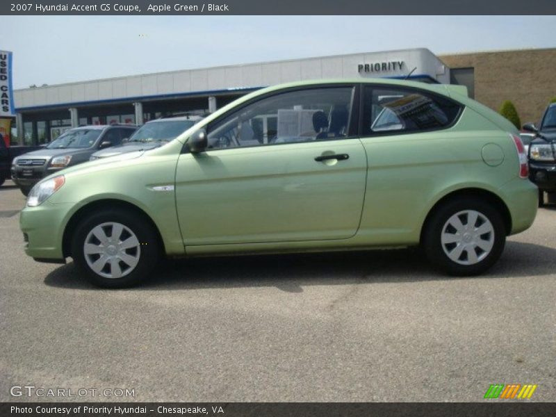 Apple Green / Black 2007 Hyundai Accent GS Coupe