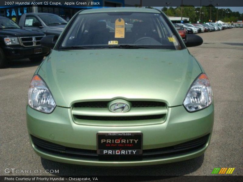 Apple Green / Black 2007 Hyundai Accent GS Coupe