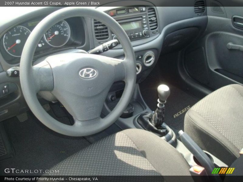 Apple Green / Black 2007 Hyundai Accent GS Coupe