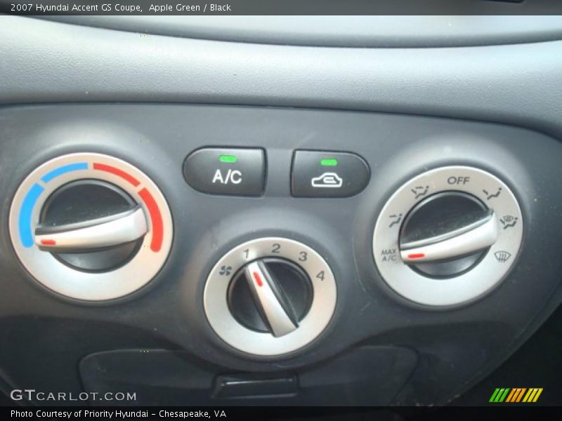 Apple Green / Black 2007 Hyundai Accent GS Coupe