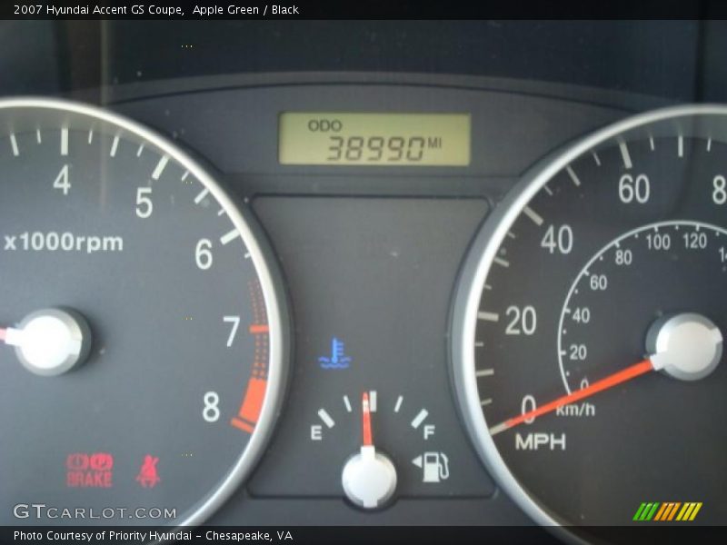Apple Green / Black 2007 Hyundai Accent GS Coupe