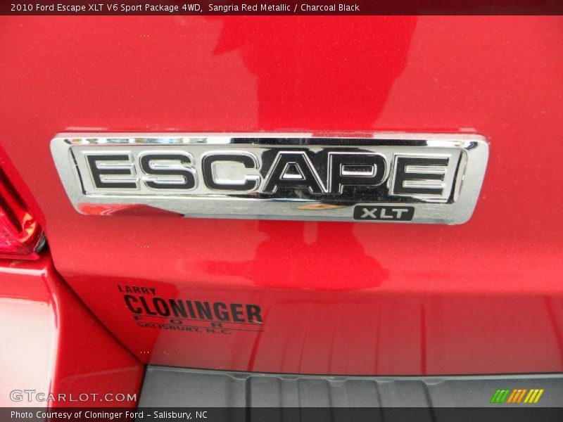 Sangria Red Metallic / Charcoal Black 2010 Ford Escape XLT V6 Sport Package 4WD