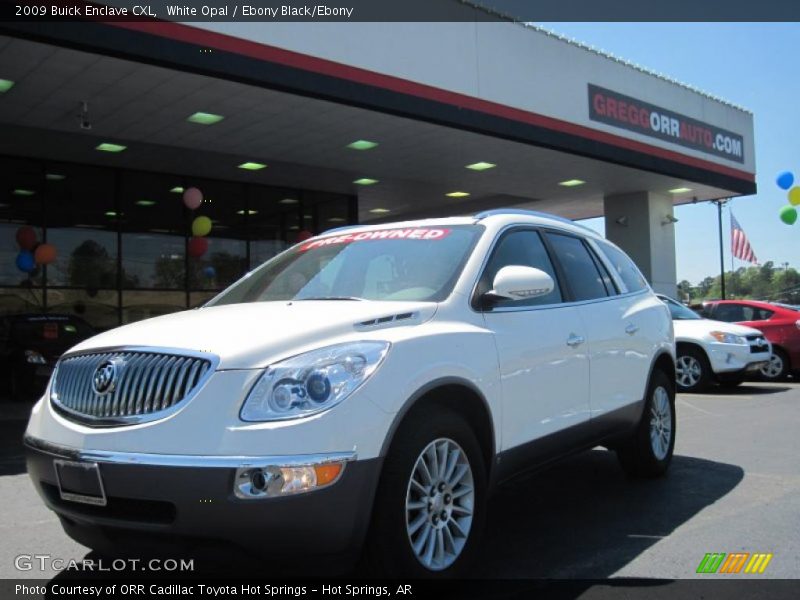 White Opal / Ebony Black/Ebony 2009 Buick Enclave CXL