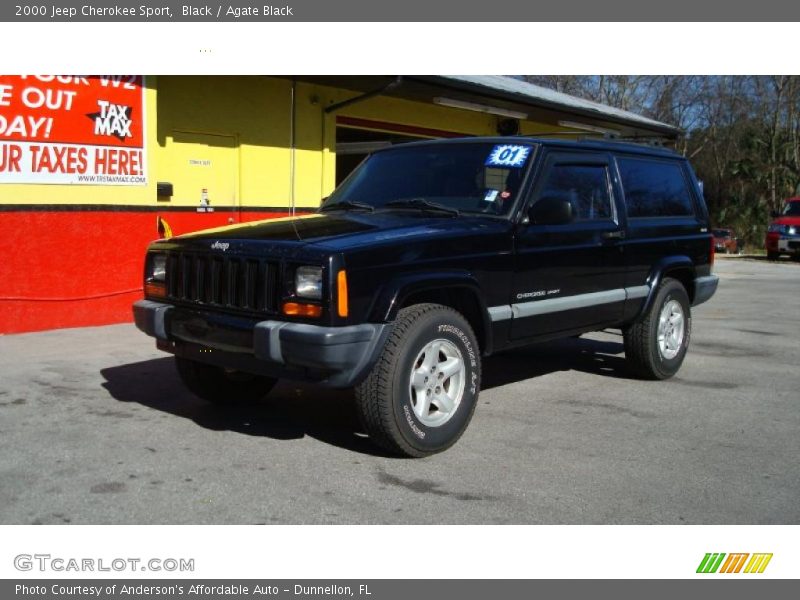 Black / Agate Black 2000 Jeep Cherokee Sport