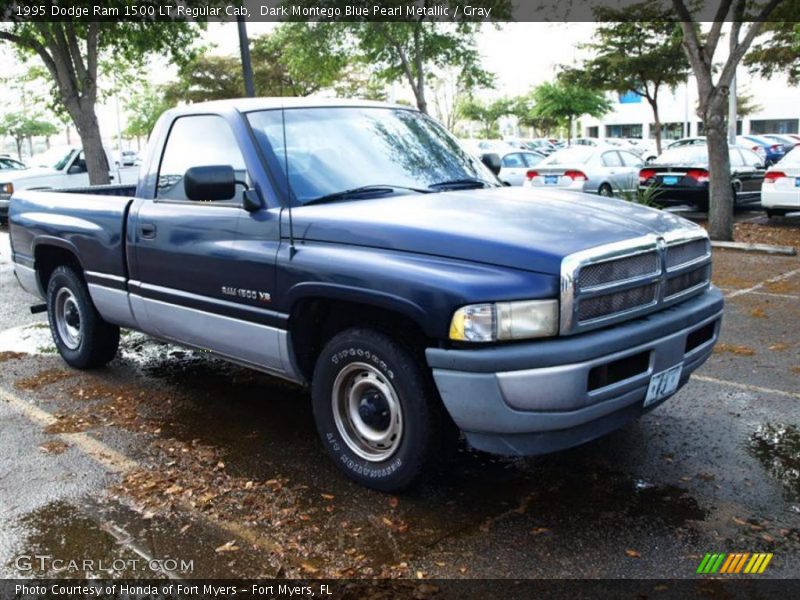 Dark Montego Blue Pearl Metallic / Gray 1995 Dodge Ram 1500 LT Regular Cab