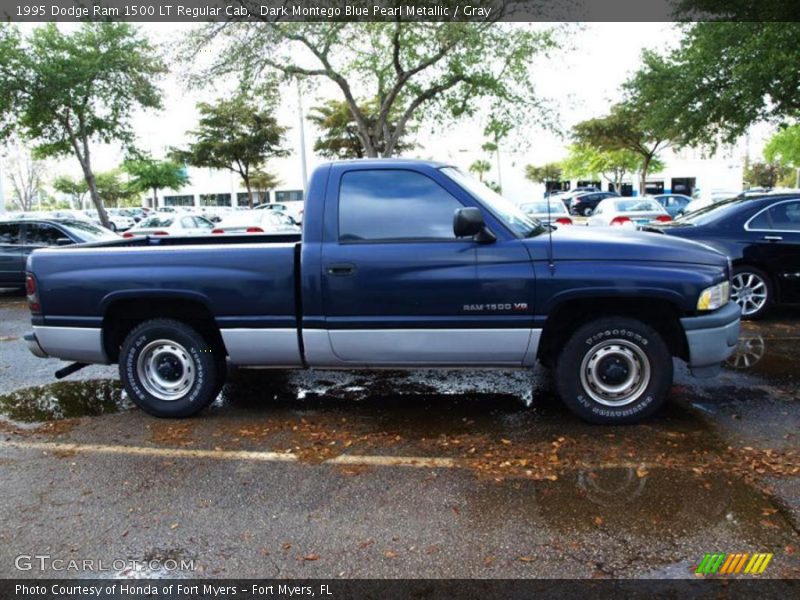 Dark Montego Blue Pearl Metallic / Gray 1995 Dodge Ram 1500 LT Regular Cab